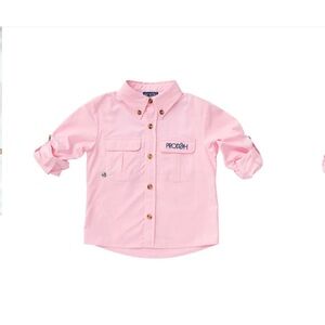 Prodoh founders Kids fishing shirt Light Pink Button-Down Shirt size 2t